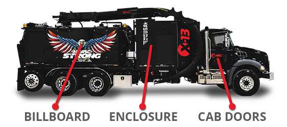 X-Vac Branding Example Truck Placements